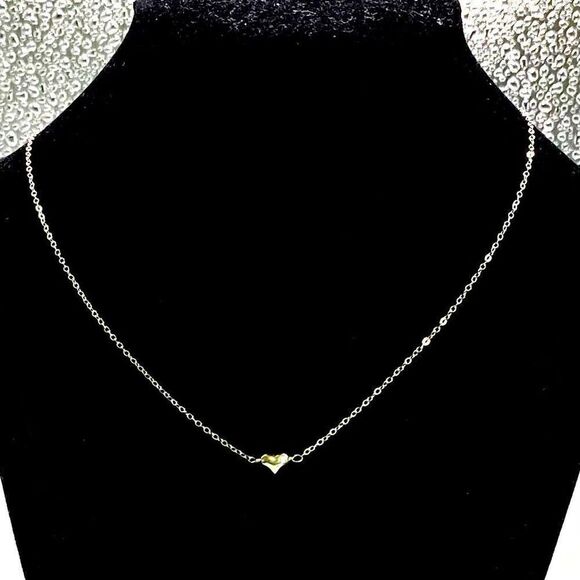 ARP Dainty Sterling 925 silver Heart Necklace - Picture 2 of 9